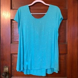 Jennifer Lopez Blue Sparkle Top Women’s Sz XL